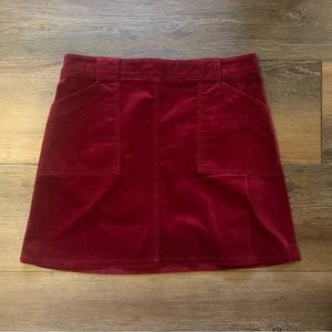 Velour brushed corduroy a line pocket mini skirt